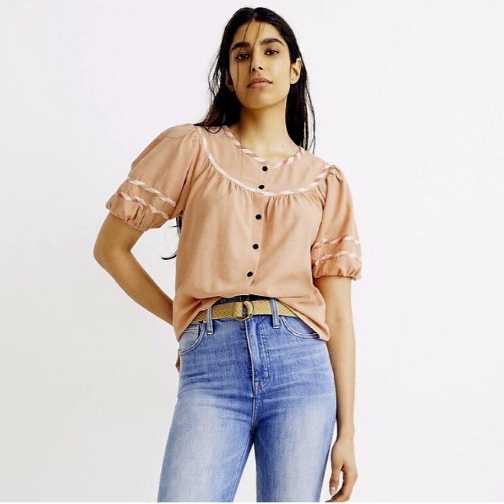 Madewell blouse pink coral size m